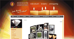Desktop Screenshot of konnys-kerzen.de